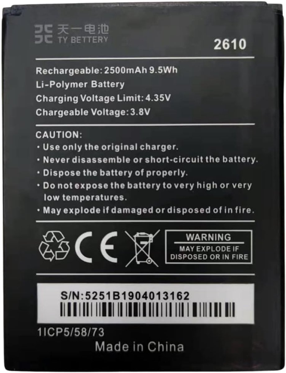 Accu voor WIKO Y60 Jerry 2/Jerry 3/Tommy 3 - Li-ion 2500 mAh - Betrouwbare energie - Ideaal voor langdurig gebruik - ShopVlot