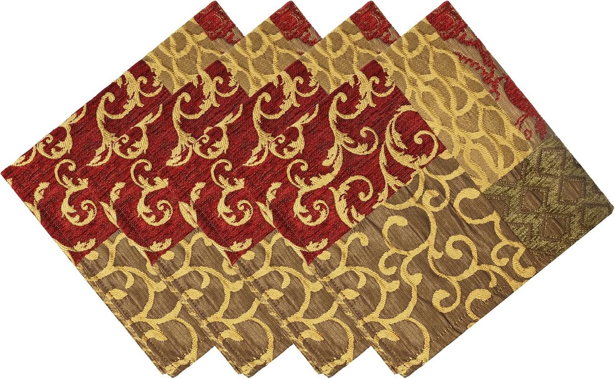 Linnen Servetten 4-Piece Set 45x45cm - Wasbare Damast - Elegante Tafeldecoratie voor Eetkamer - ShopVlot