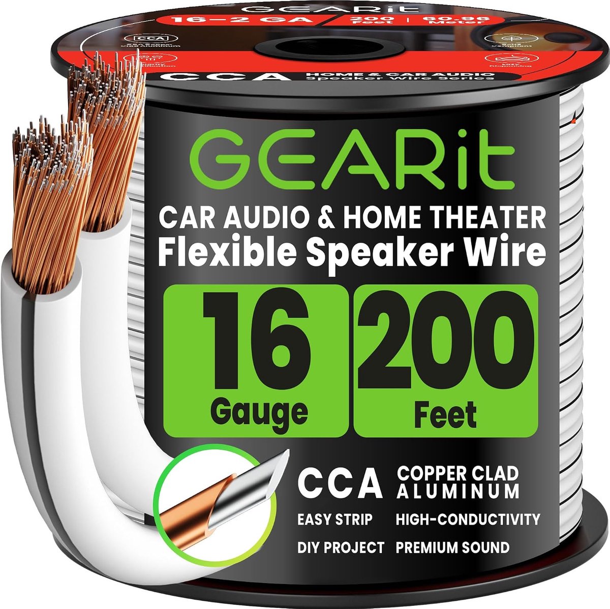 Luidsprekerkabel 2x1.5mm - CCA 61m - 16 Gauge AWG - Perfect voor Hi-Fi en Auto Speakers - ShopVlot