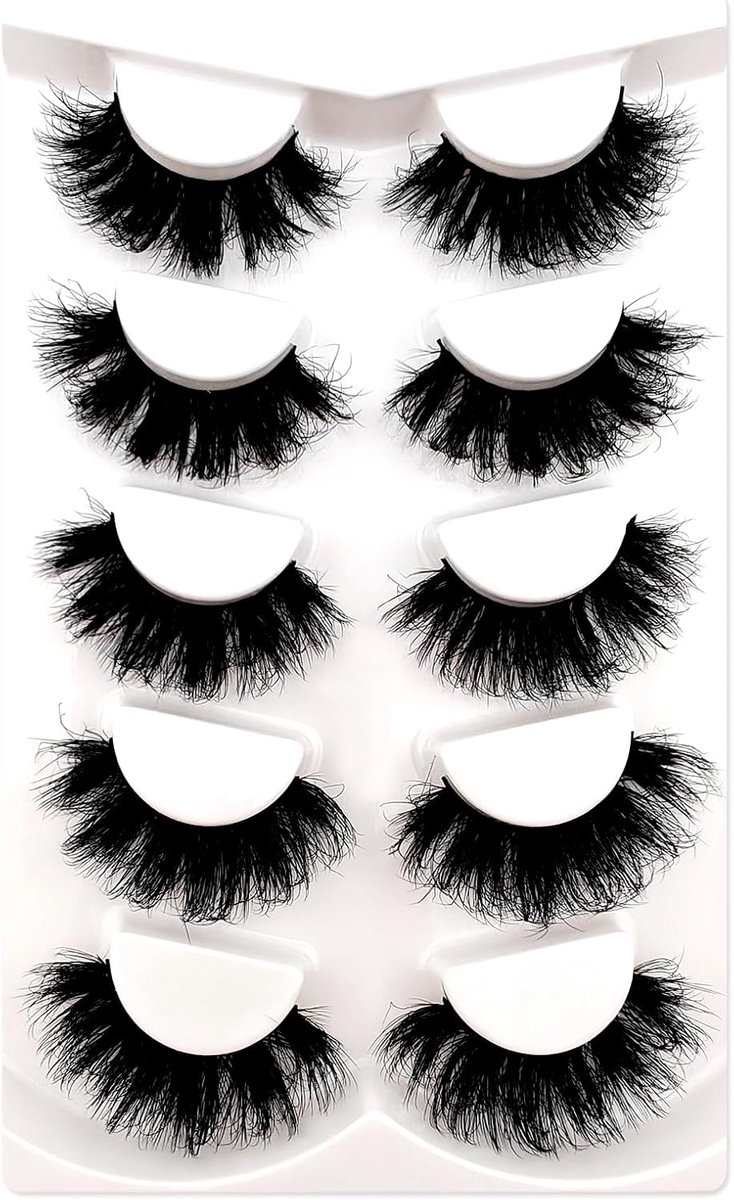 Valse Wimpers 20 mm - 5 Paar Dramatische 8D Volume - Dikke Volle Wimpers - Perfect voor een Verbluffende Look - ShopVlot