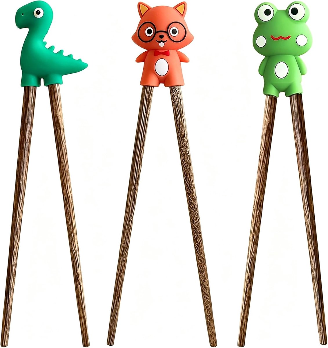 Houten eetstokjes voor beginners - 22,5 cm - Dierdesign - Ideaal voor sushi - ShopVlot
