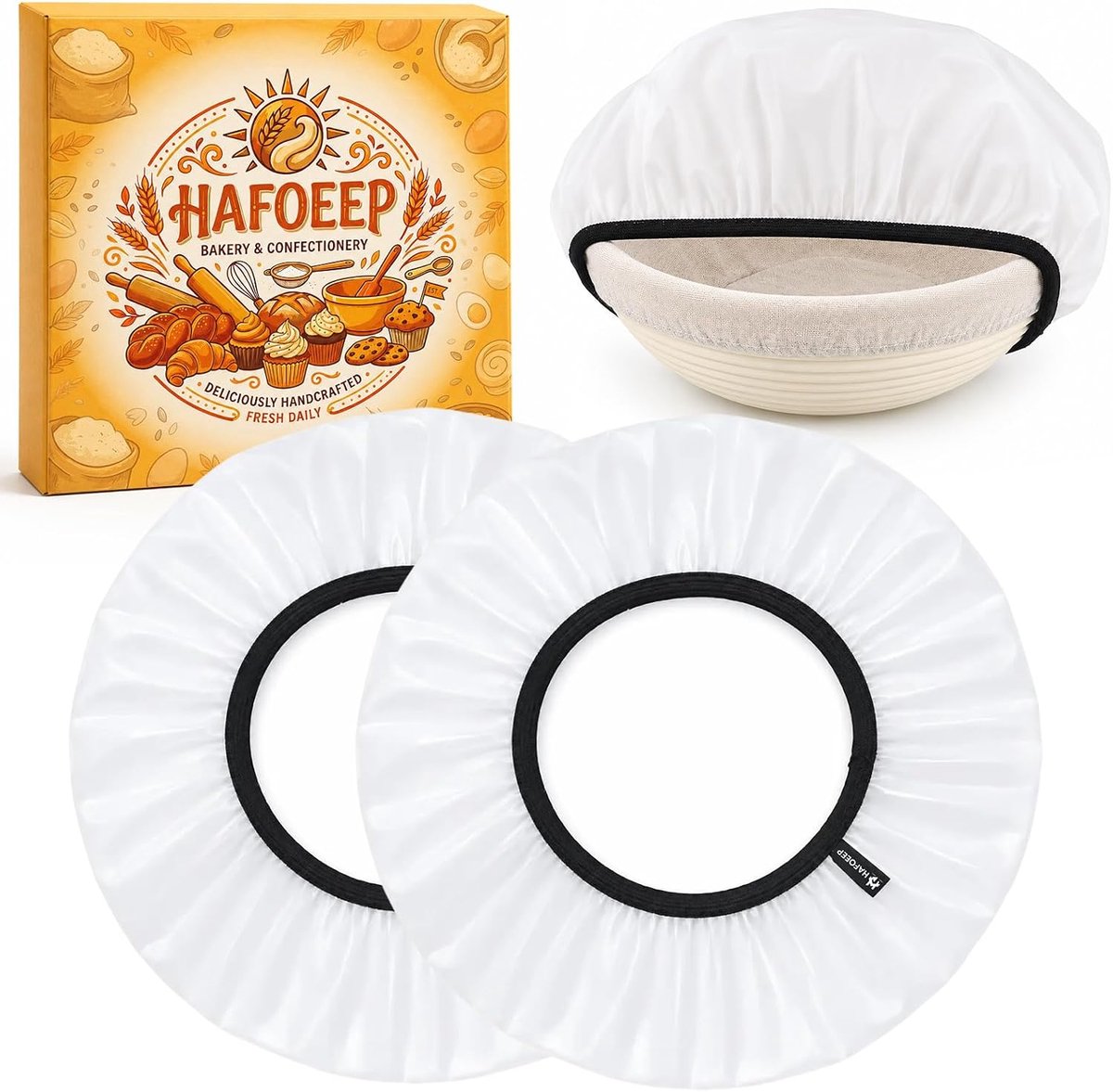 afdekhoes voor gistmand 2 stuks - herbruikbare fermentkap - BPA-vrij - perfect voor brooddeeg - ShopVlot