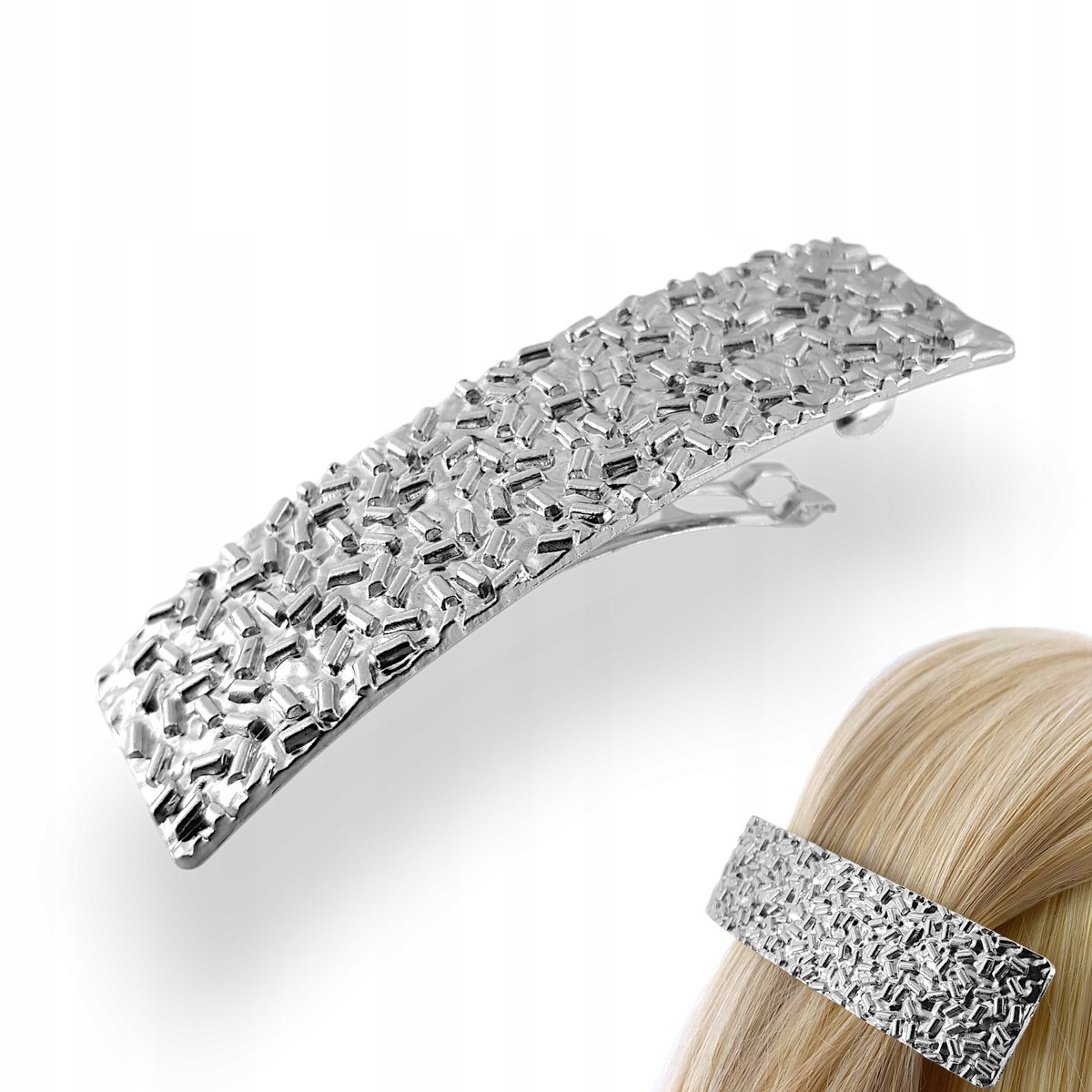 Automatische Metalen Haarclip - Zilverkleurig