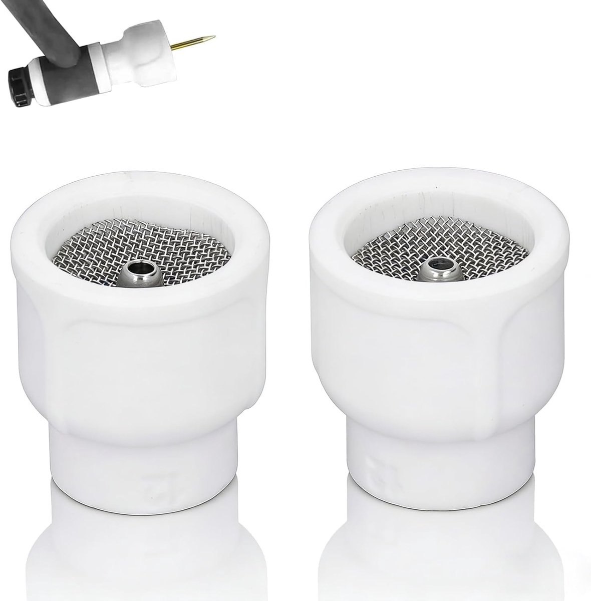 TIG lasaccessoires 2pcs - witte keramische nozzles - Jumbo cups met diffuser - voor meerdere TIG branders - ShopVlot