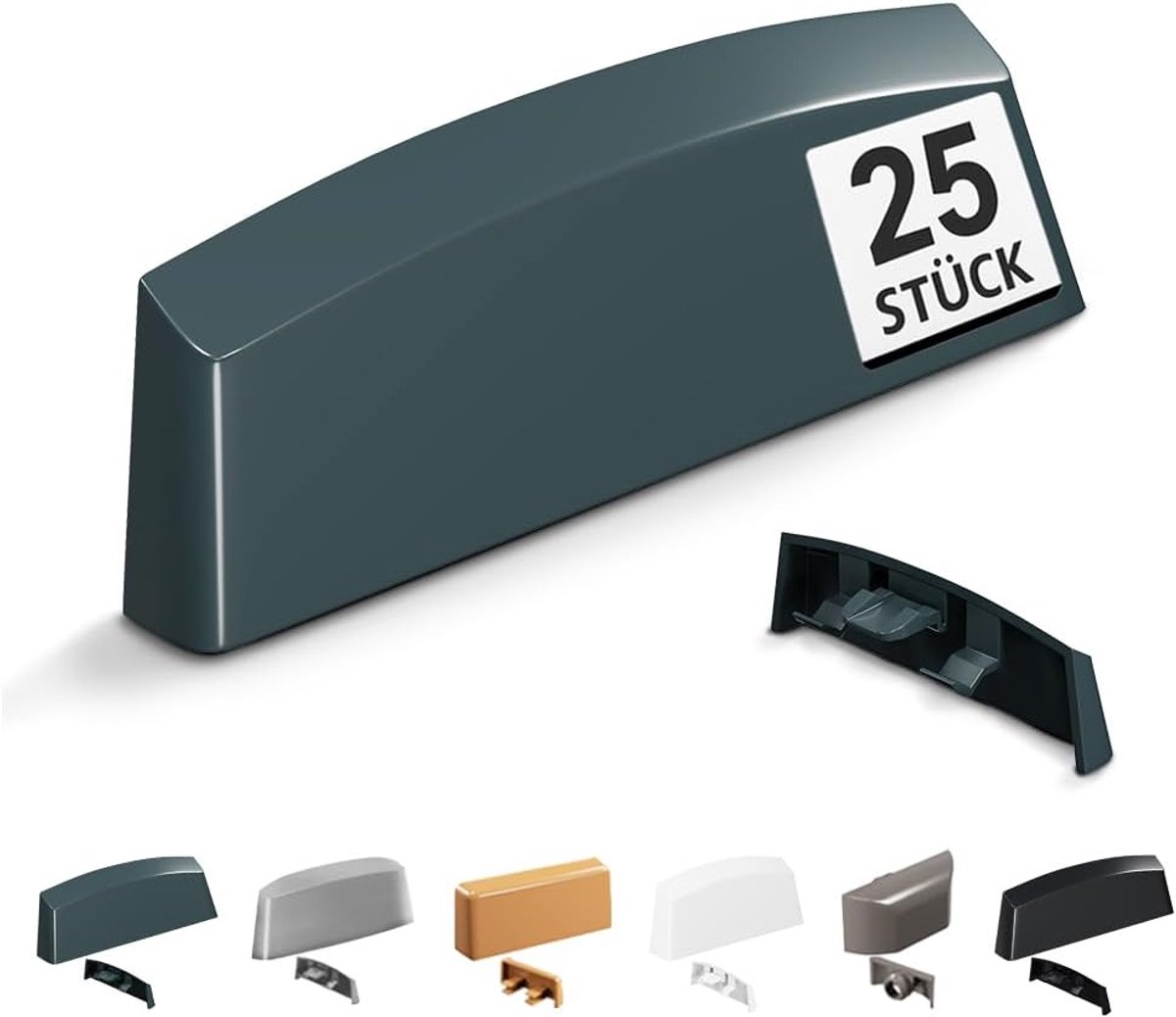Raamafvoerstoppen 45 mm - Antracietgrijs - Universeel voor kunststof en aluminium - Voorkomt waterschade - ShopVlot
