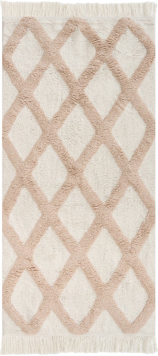 PUNSARI - Kindervloerkleed - Beige - 55 x 120 cm - Katoen