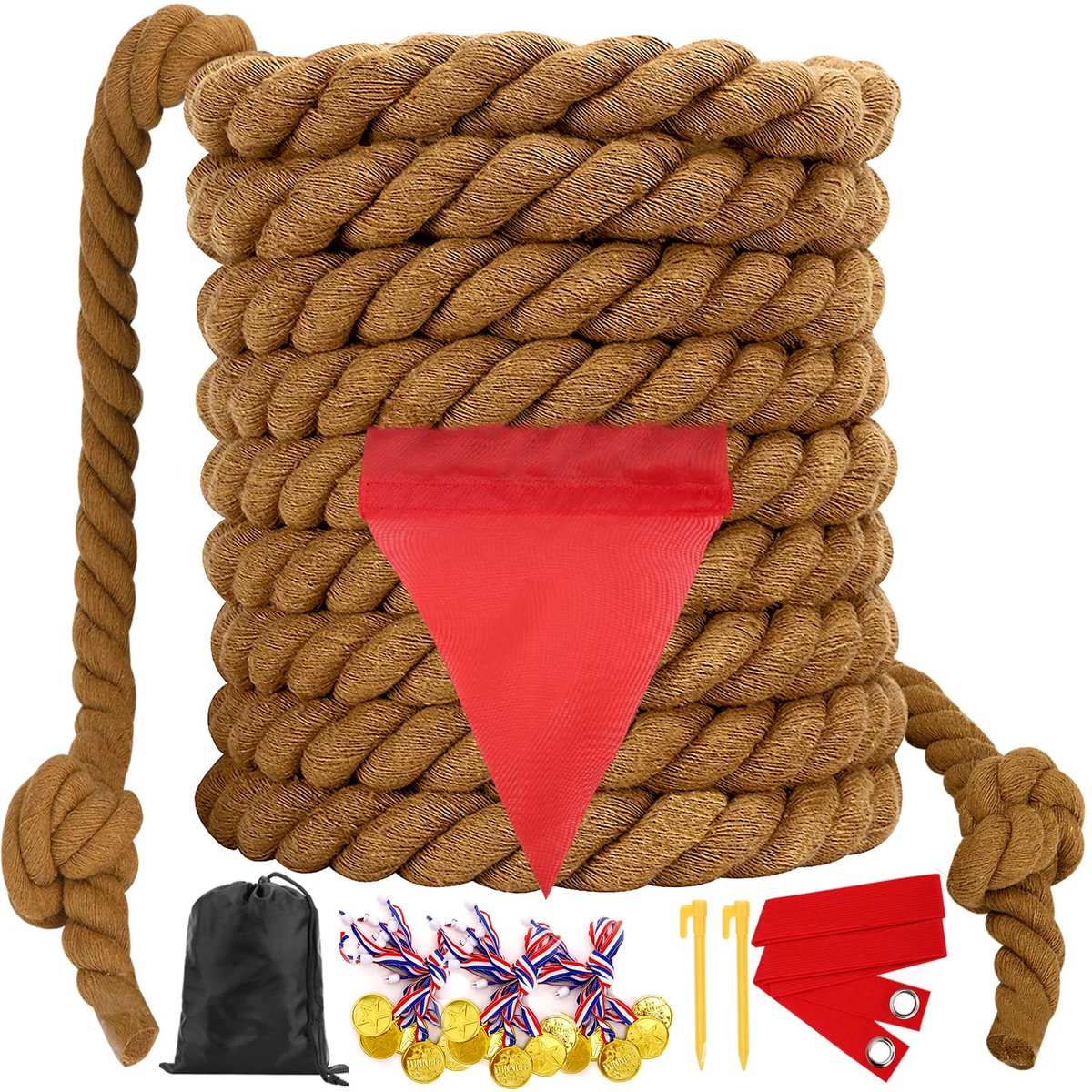 touwtrekken touw 12 m - stevig materiaal - voor kinderen en volwassenen - leuk voor buitenactiviteiten - ShopVlot
