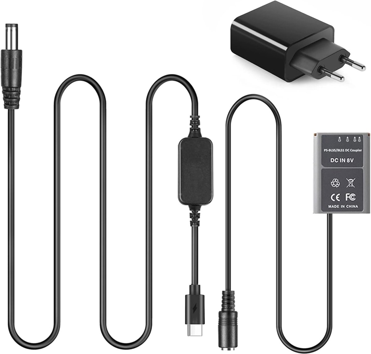 USB Type-C PD Adapter Kabel - Dummy batterij kit - Geschikt voor Olympus OM-D E-M10 E-PL5 - Stabiele stroomvoorziening - ShopVlot