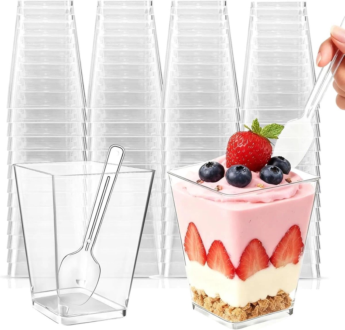 Dessertglazen 150 ml - kunststof - herbruikbaar - ideaal voor desserts - ShopVlot