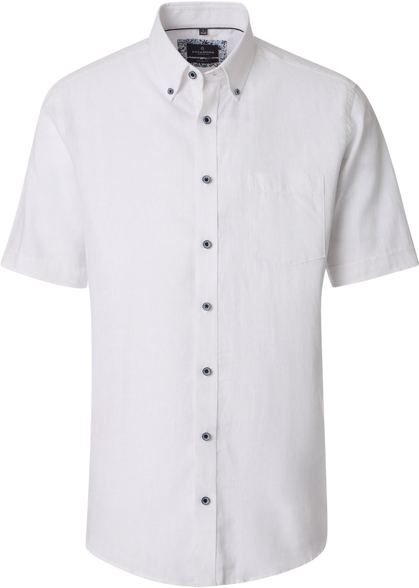 CASA MODA Sport casual fit overhemd - korte mouw - structuur - wit