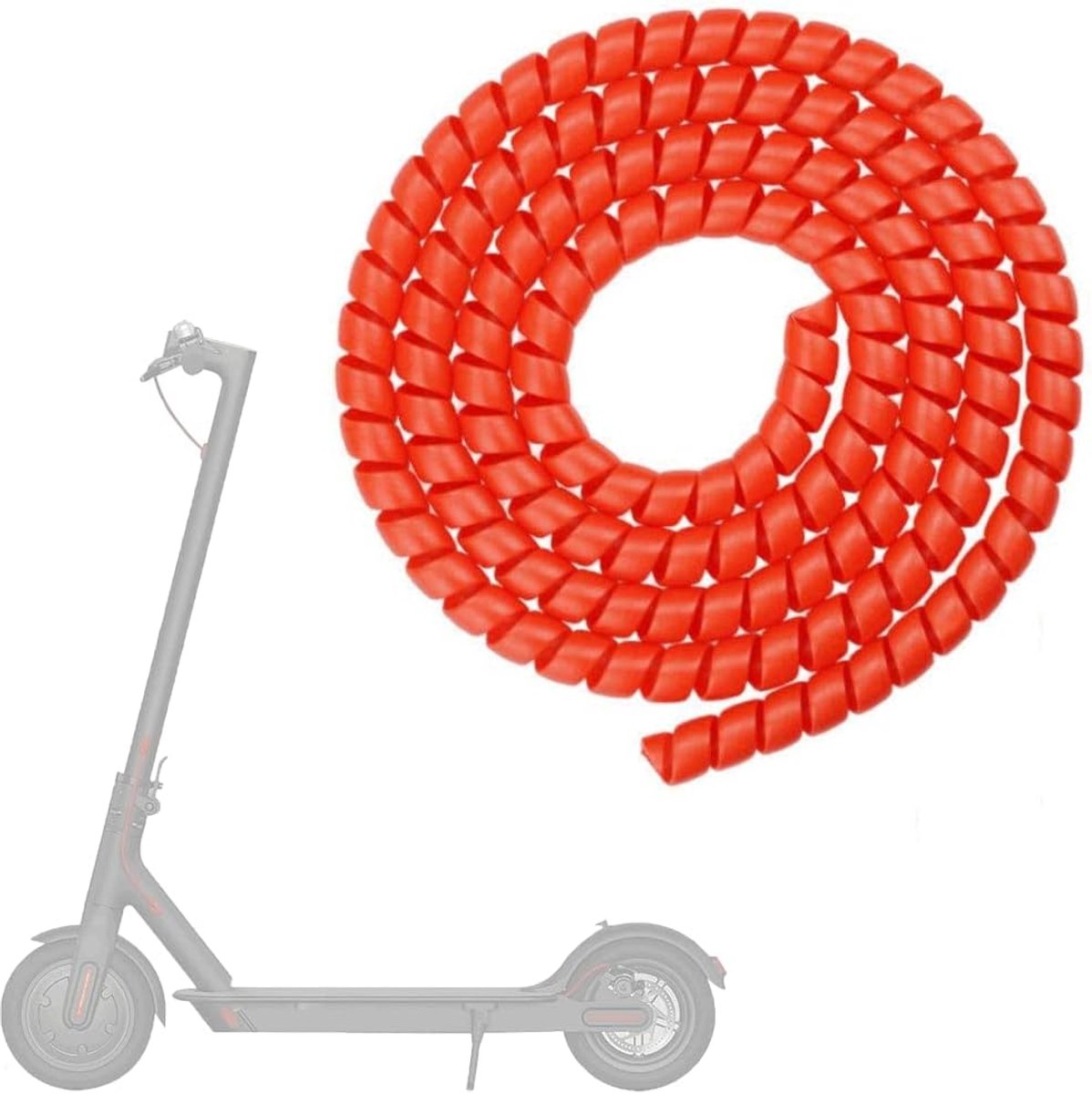 SnelShoppen - Zalati Scooter Kabelbeschermer, Spiraal Cover, Buizenbescherming, Geschikt voor E-Scooter, Universele Accessoires, Rood, 1.2m, Duurzaam