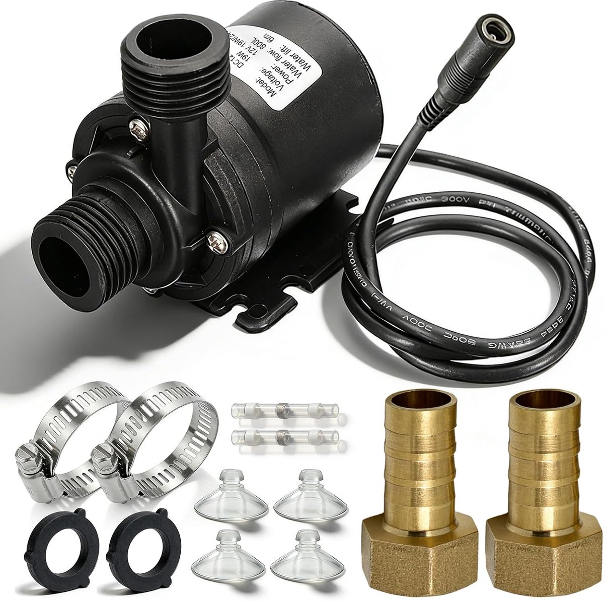 Onderwaterpomp 12 V - Mini met keramische as - 800 l/h, 5 m hoogte - Ideaal voor vijvers en aquaria - SnelShoppen