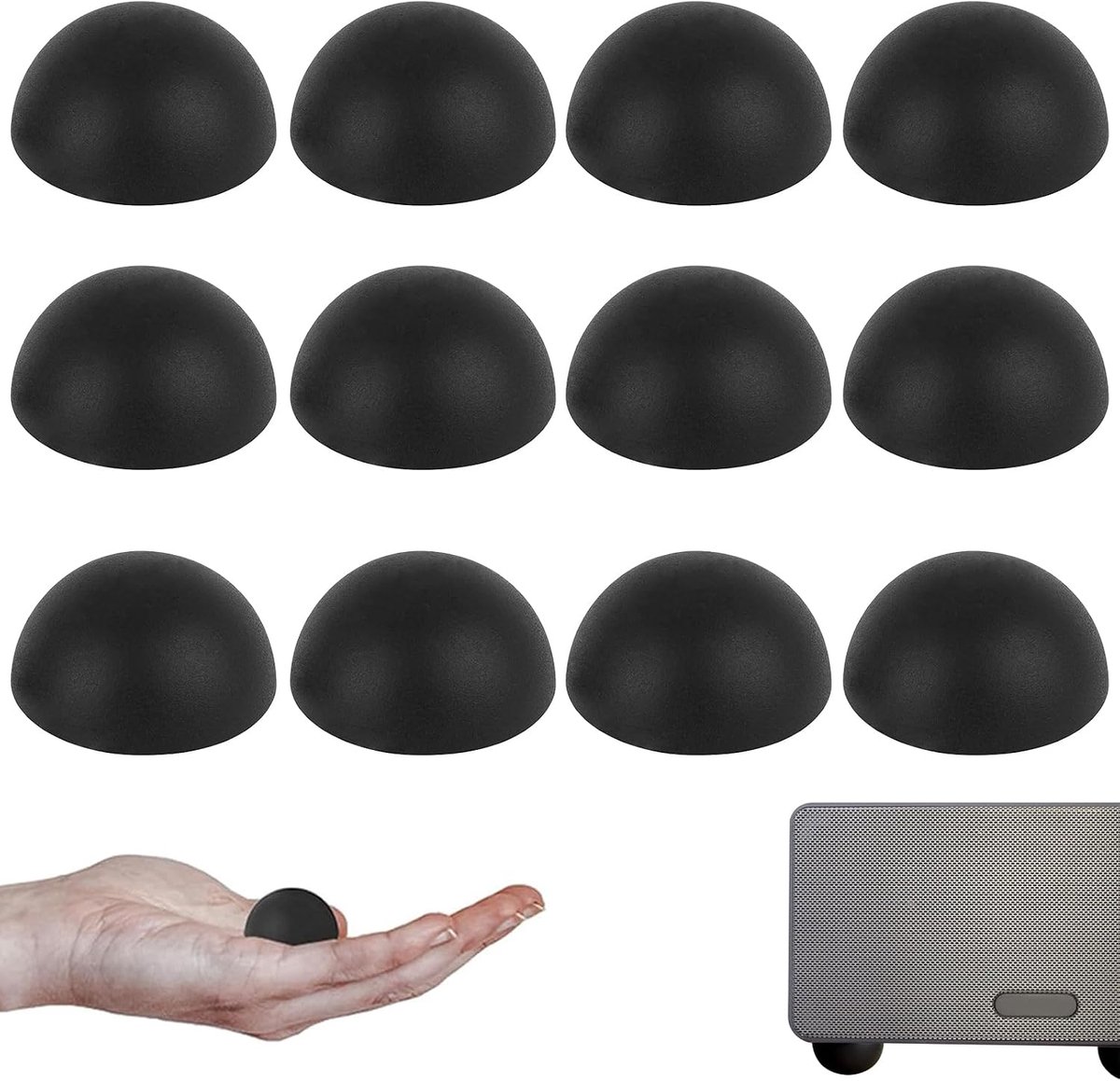 Rubberen trillingsdempers 12 stuks Ø18mm x 10mm - Zelfklevend - Geluidsisolatie - Beschermt meubels en apparaten - SnelShoppen