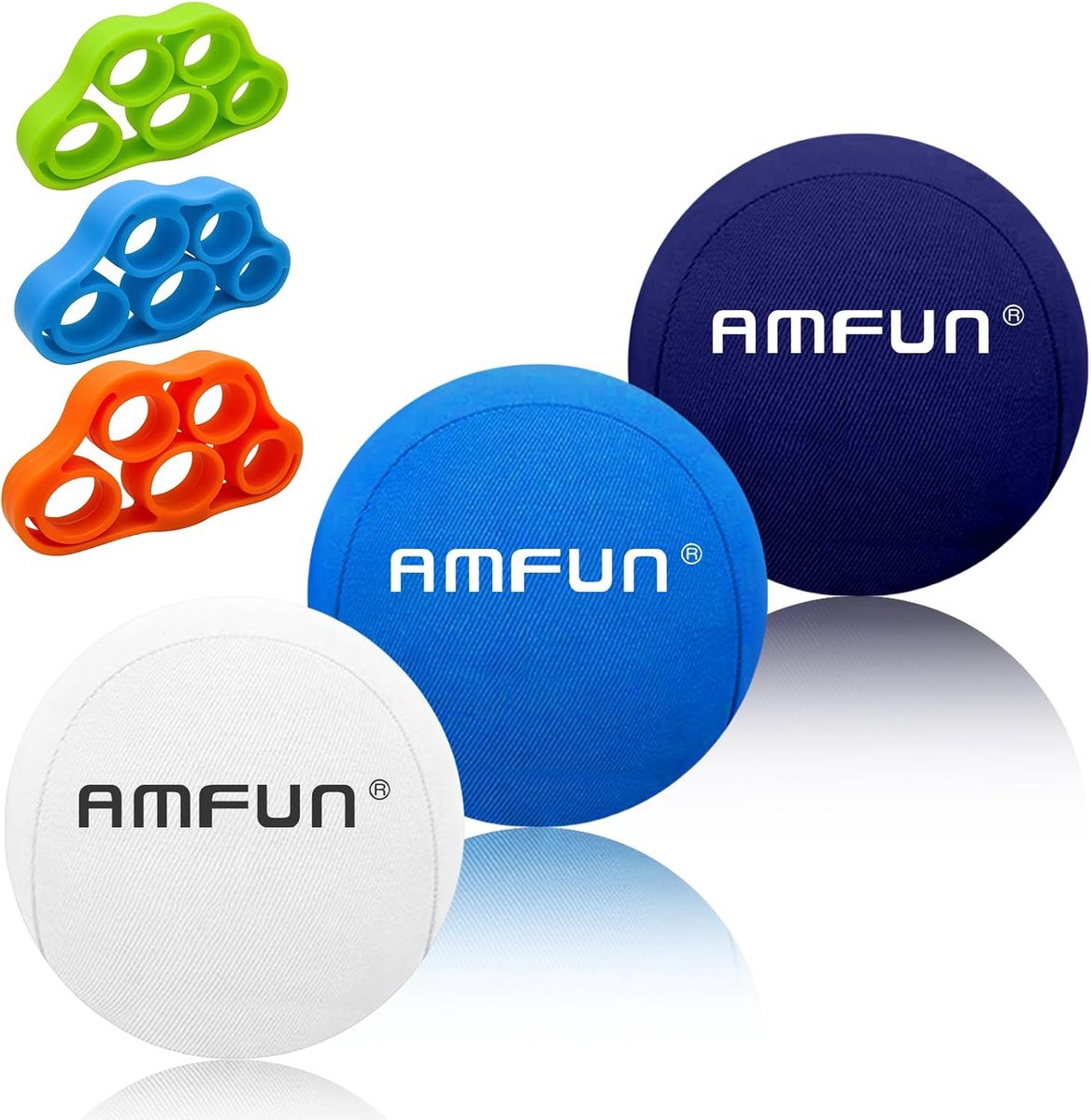 Stressbal 6 cm - 3 stuks - met vingerversterker - ideaal voor ontspanning - SnelShoppen