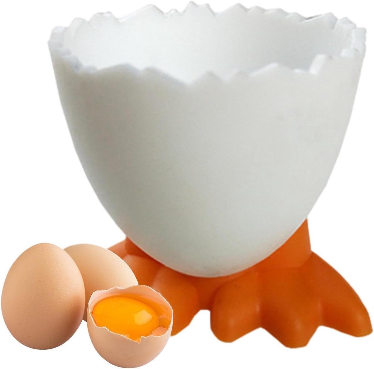 Eierbeker Kippenpoten - Eierdopje Creatief - Ontbijt Serveren - Uniek Design - 5.5 cm - Oranje