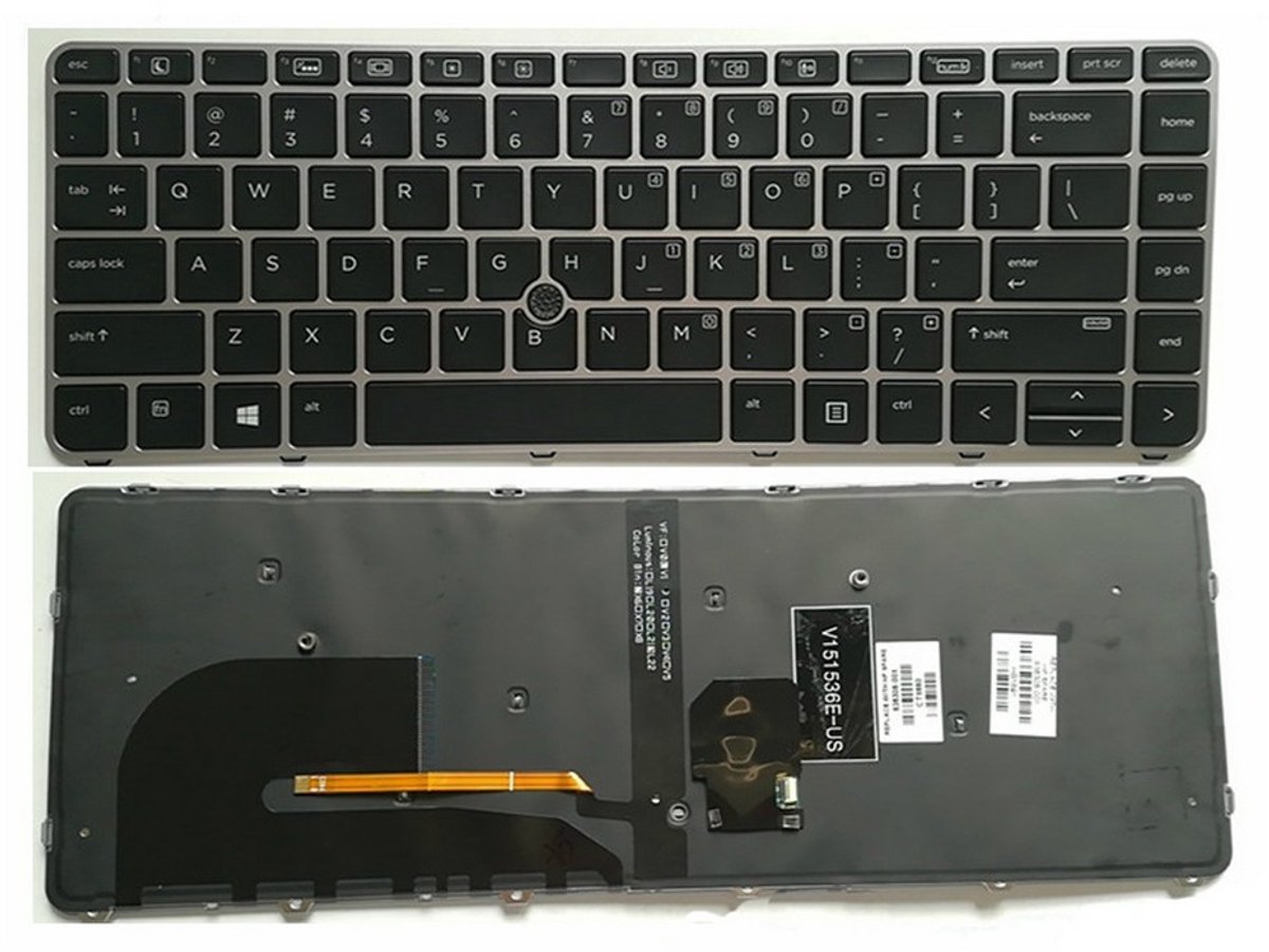 Notebook keyboard for HP EliteBook 745 G3 G4 840 G3 G4 with pointstick backlit frame silver