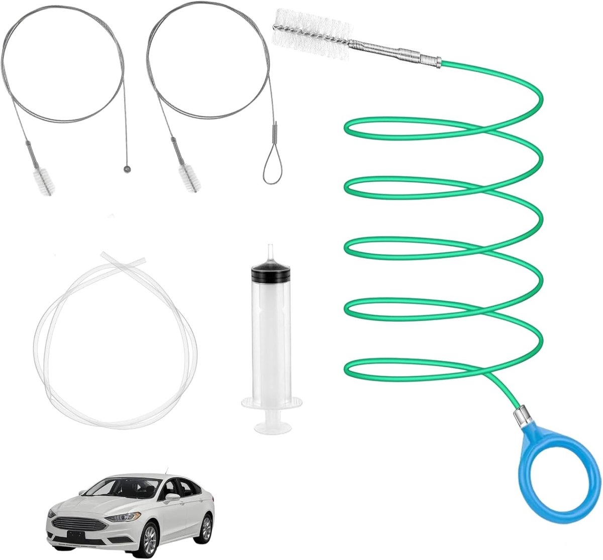 Afvoerborstel 300 cm - Flexibele reinigingsborstel - Voor auto en tank - Ideaal voor dakreiniging - SnelShoppen