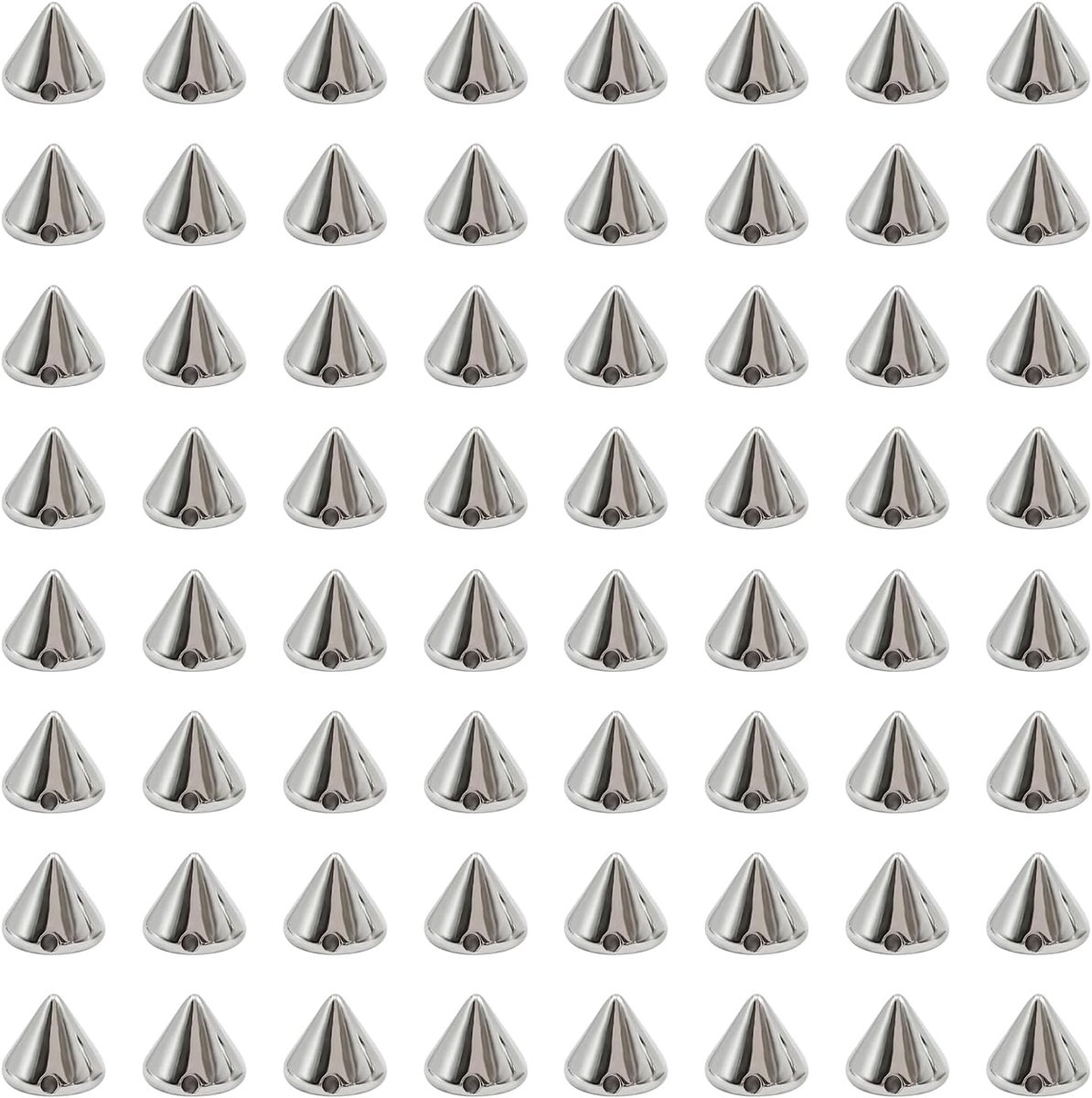 Cone spijkers 8x10mm - zilver kunststof - stevig en lichtgewicht - ideaal voor DIY kleding - SnelShoppen