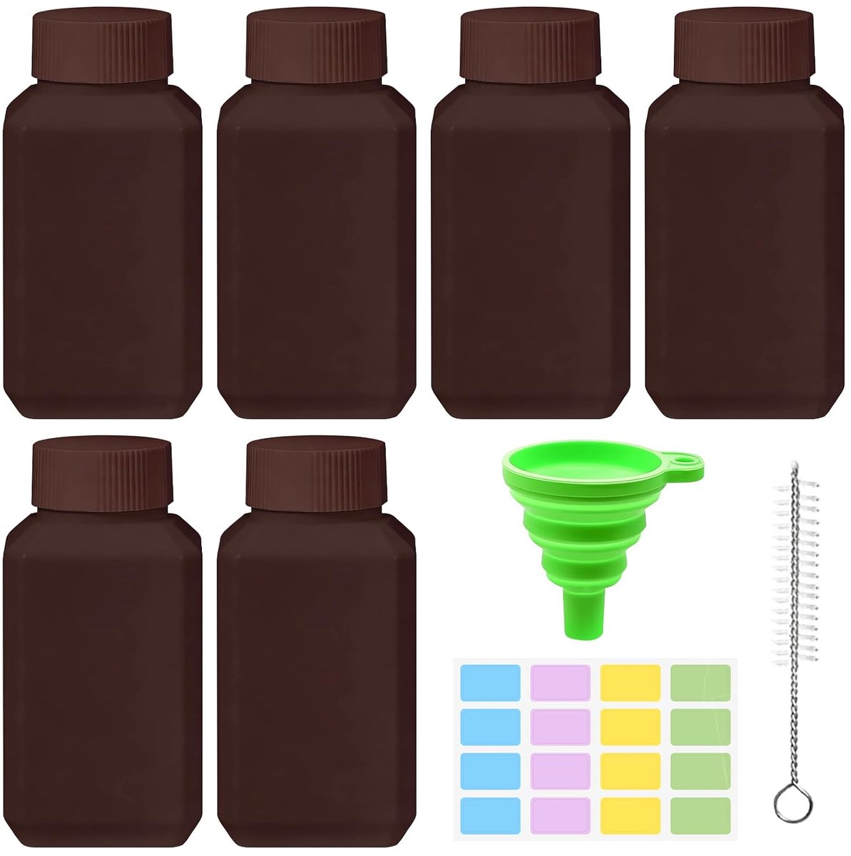 Reagentflessen 120ml - Bruin glas - Lekvrij - Ideaal voor laboratoriumgebruik - SnelShoppen