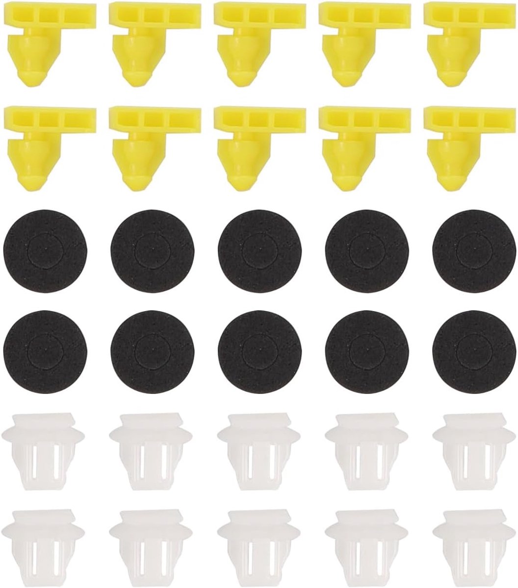 Bevestigingsclips achterste wielkastbekleding - 20 stuks - 10 witte + 10 gele - SnelShoppen