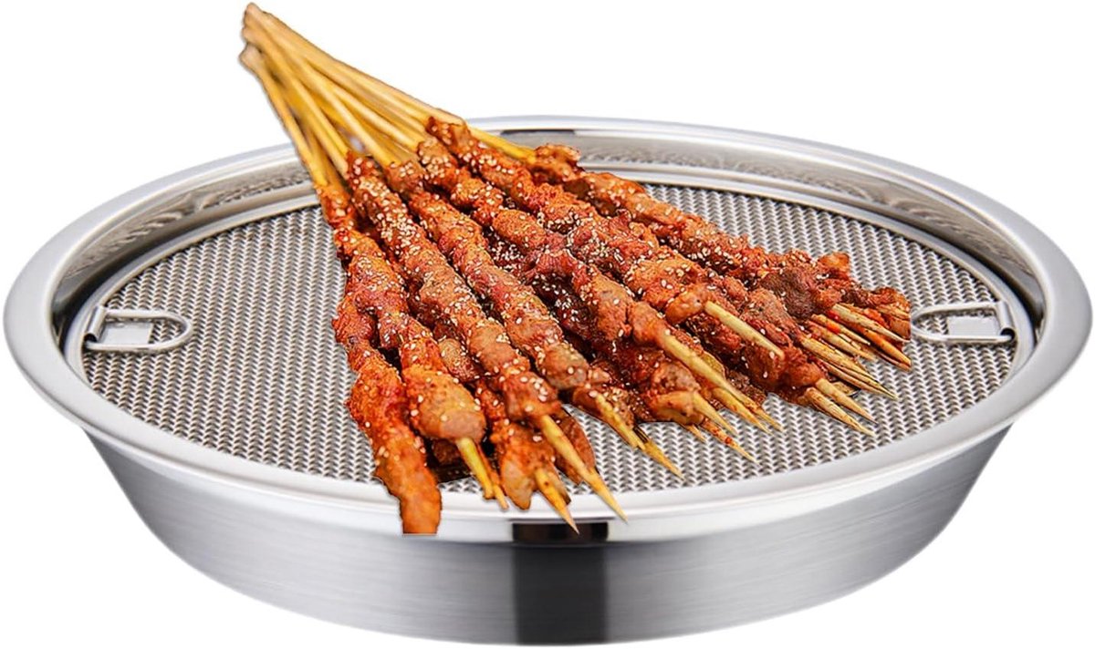 Koekenpan - Grillpan Kookpan - Gezond Koken - Vetreducerend Ontwerp - 2789 x 2771 x 559 cm - Zilver