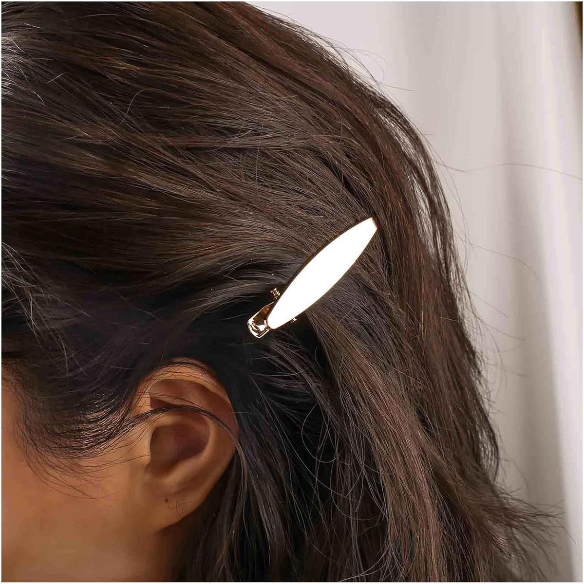 Minimalistische Geometrische Haarspeld in Goud - Ovalen Metalen Haaraccessoire voor Elegante Styling