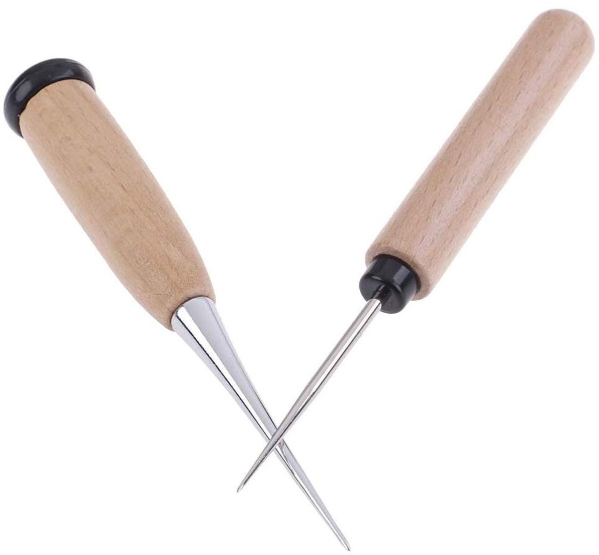 Lederbewerking Prikgereedschap - Houten Handvat - Precisie Gatenmaker - Ideaal voor Leerbewerking - SnelShoppen
