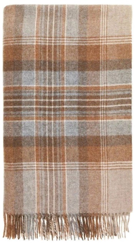 Plaid Kintyre Beige - Shetland Lamswol - 140x185 - Bronte by Moon Scotland