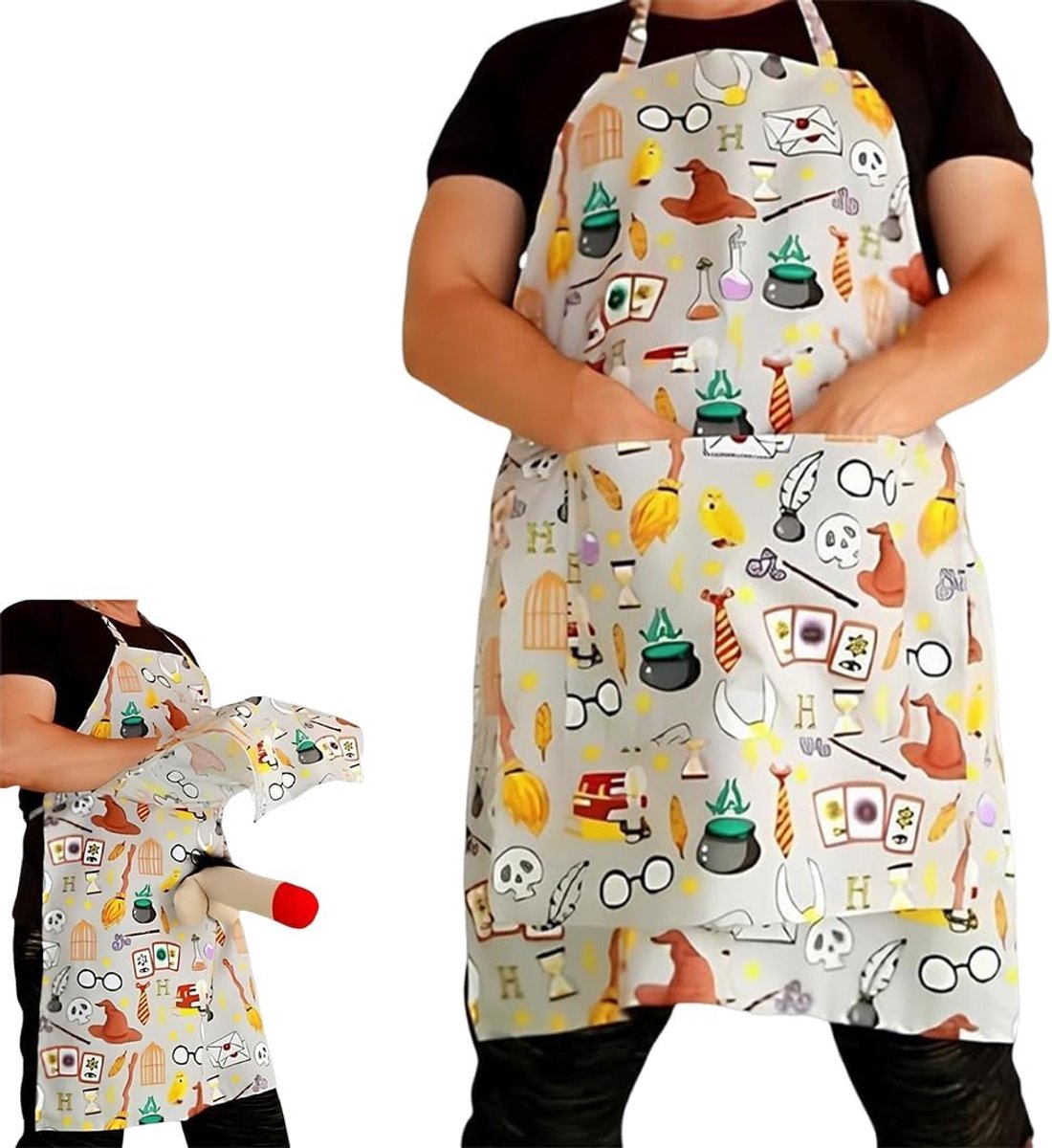 Kookschort met verborgen verrassing - grappig BBQ schort voor mannen - waterdicht - perfect voor grillvrienden - SnelShoppen