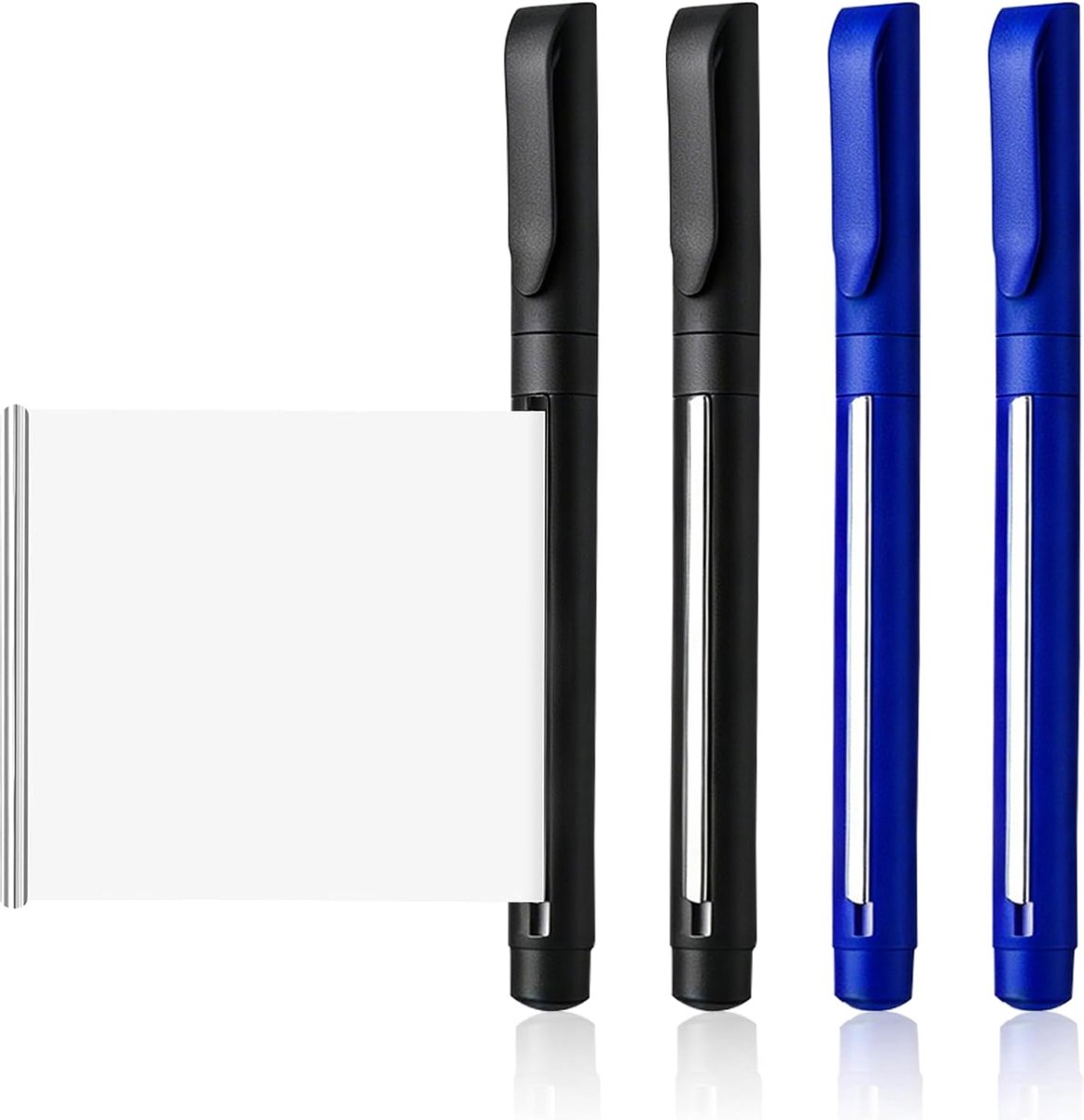 Balpennen met spiekbriefjes - 4 stuks - intrekbaar - ideaal voor studenten en kantoor - SnelShoppen