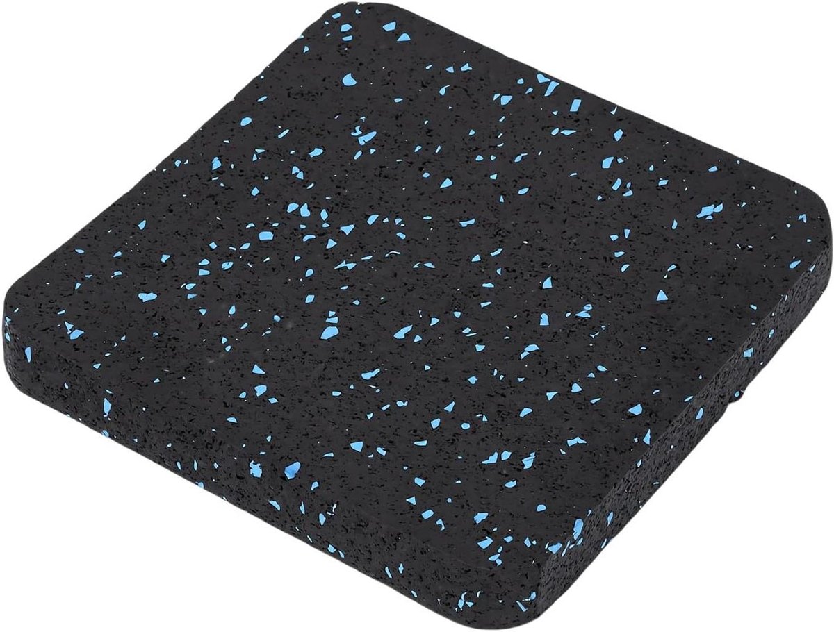 Loopbandmat Rubber - Fitnessmat Vloerbeschermer - Thuisgymnastiek Stabiliseren - Schokabsorberend Geluiddempend - 4 stuks - Zwart