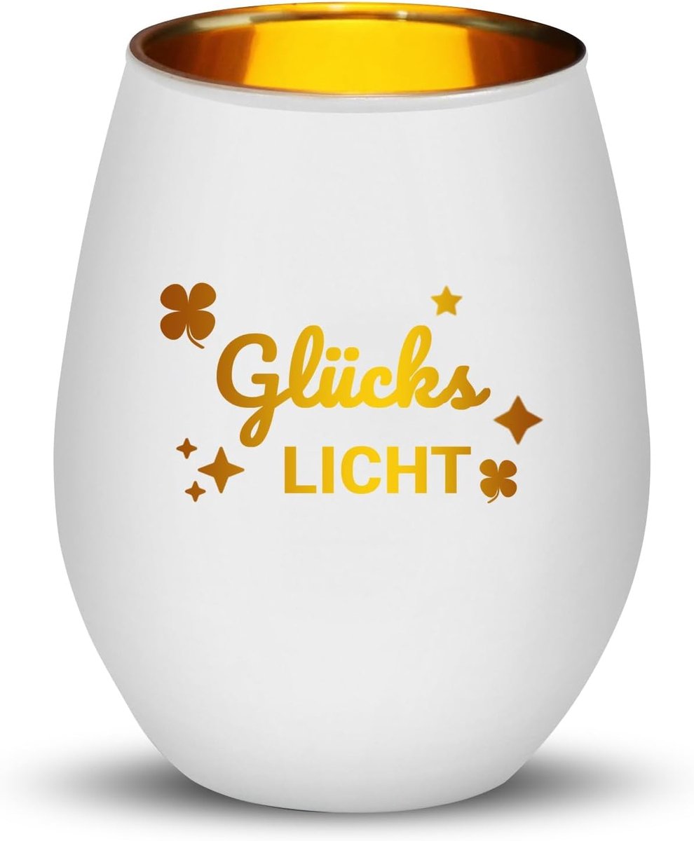 Theelicht Windlicht - Gegraveerd - Cadeau voor Vrouwen - Brengt geluk - SnelShoppen