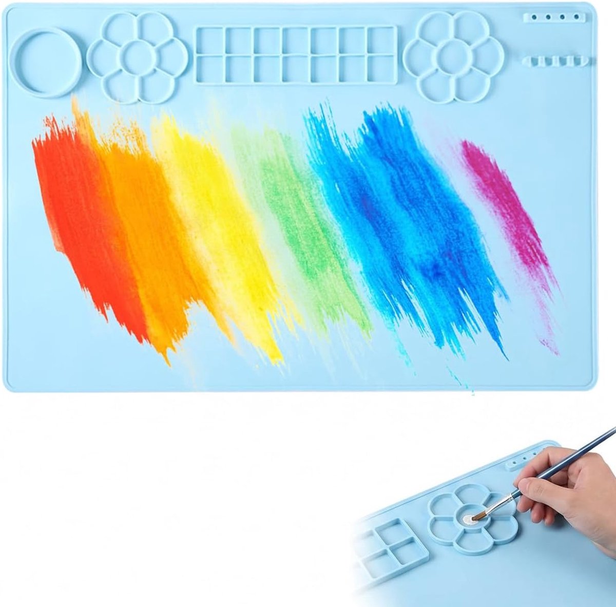 Siliconen schildermat 60 × 40 cm - roze - anti-aanbaklaag - ideaal voor kunst en knutselprojecten - SnelShoppen