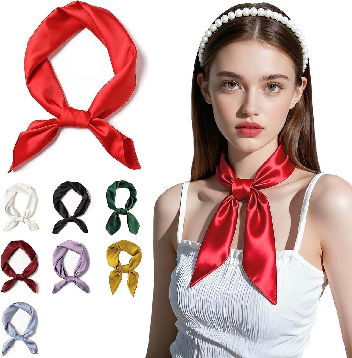 Vierkante Sjaal voor Dames 70 x 70 cm - Zijden Sjaal - Elegant Haaraccessoire - Perfect voor elke gelegenheid - SnelShoppen
