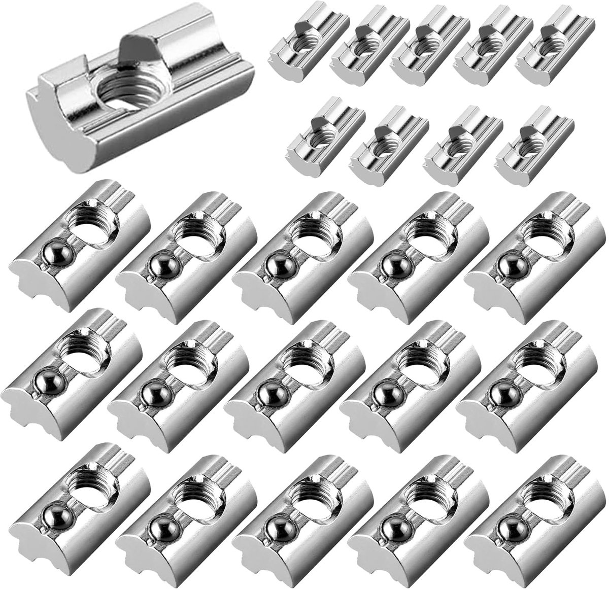 Slotted Nuts M8 - Aluminium - Voor Solar PV Module Montage - Duurzaam en Oxidatiebestendig - SnelShoppen