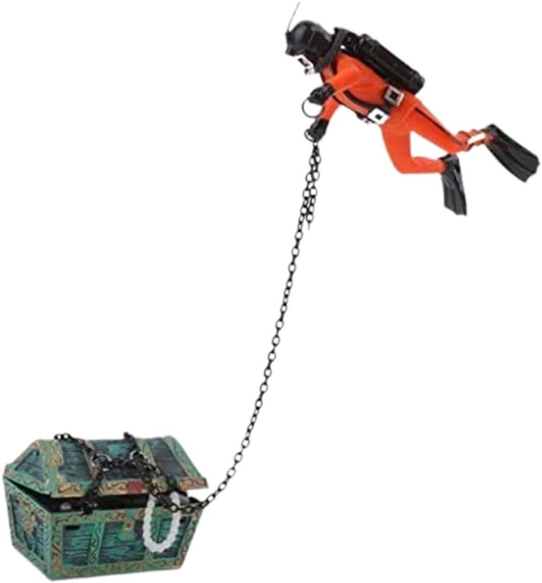 Aquarium Piratenschip Decoratie - Scheepswrak Ornament - Aquarium Decoreren - Gesimuleerd Gezonken Schip - 24x6x13 cm - Oranje