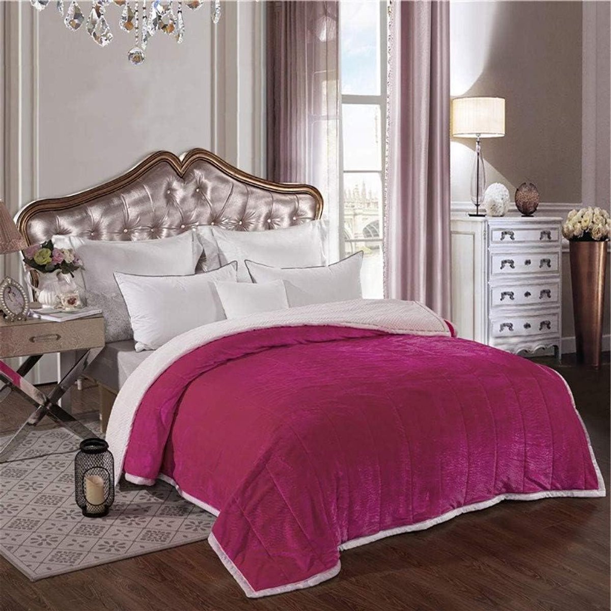 Pluizige Deken - Flanel Sprei - Ontspannen Thuis - Zelfnivellerend - 120x200cm - Beige