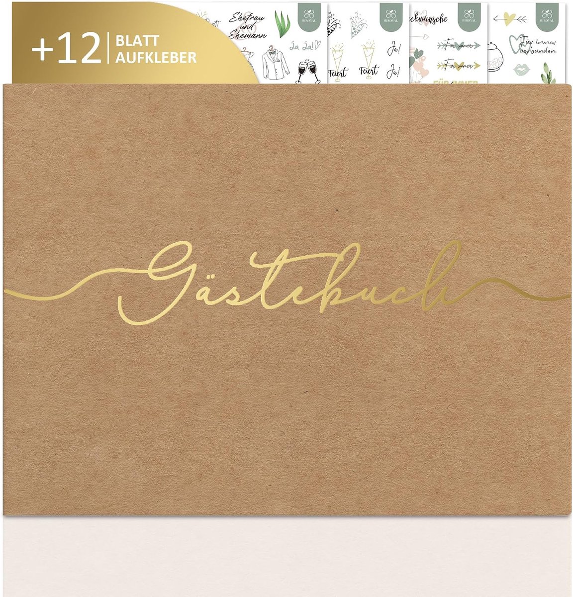 Gastenboek kraftpapierstijl - kaki - uniek ontwerp - perfect voor speciale gelegenheden - SnelShoppen