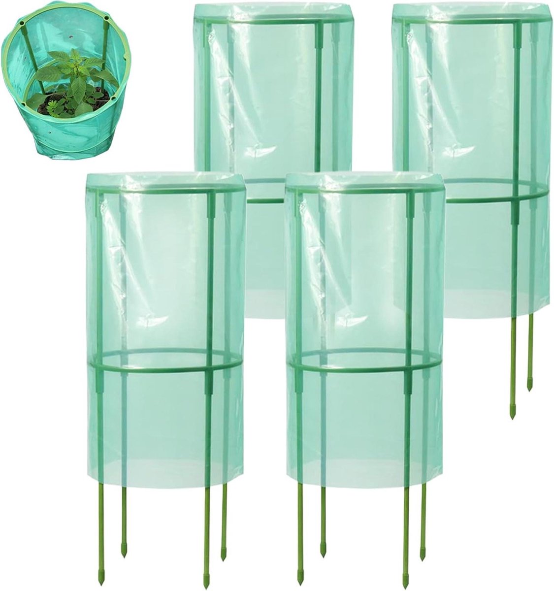 Tuinkappen Planten - Kweekkappen Bescherming - Planten Beschermen - Wind- en Vorstbestendig - 24 x 55 cm - Transparant