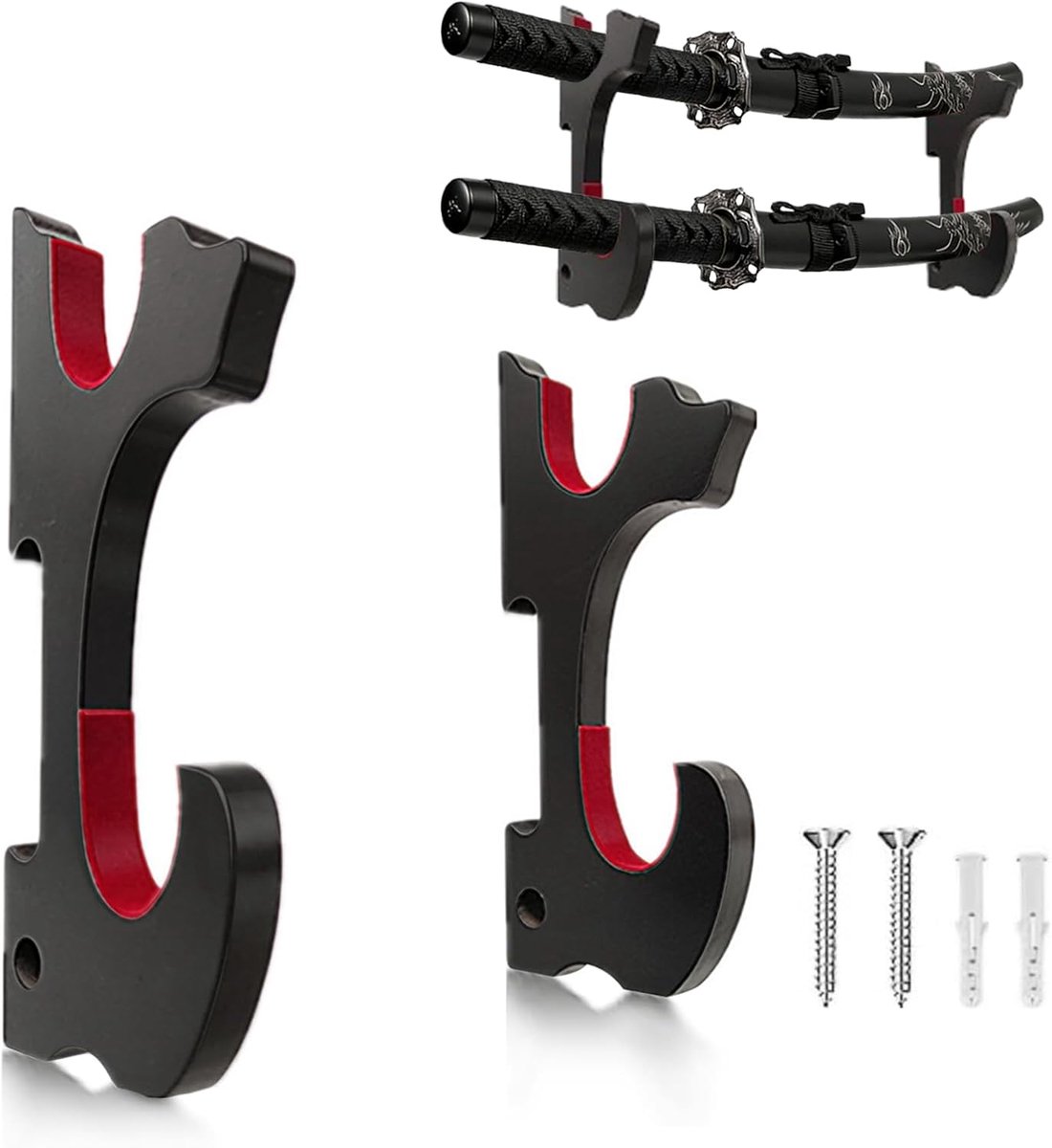 Katana-wandhouder tweelaags - houten zwaardhouder - stabiele ondersteuning - perfect voor cosplay - SnelShoppen