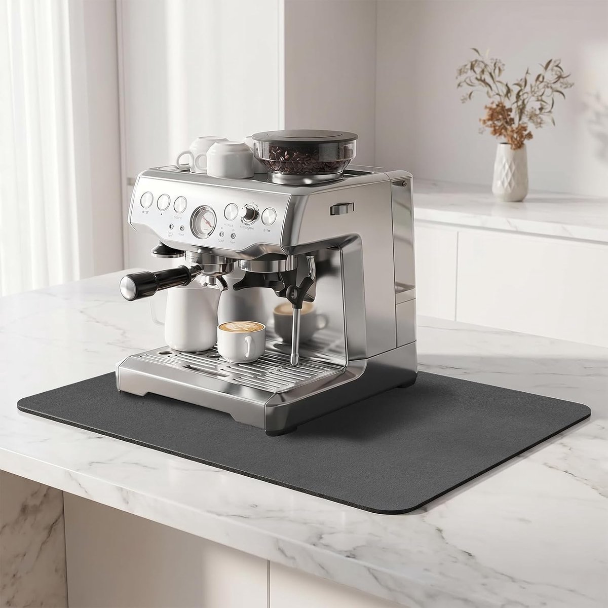 Afruipmat Koffiemachine 40x50 cm - Antislip Rubber Achterkant - Geschikt voor Keuken en Badkamer - SnelShoppen