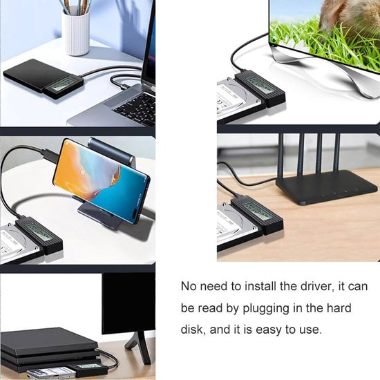 Externe Harde Schijf Adapter - Hard Drive Dock USB - Data Back-up - Snelle Data Overdracht - Tot 16 TB — afbeelding 4