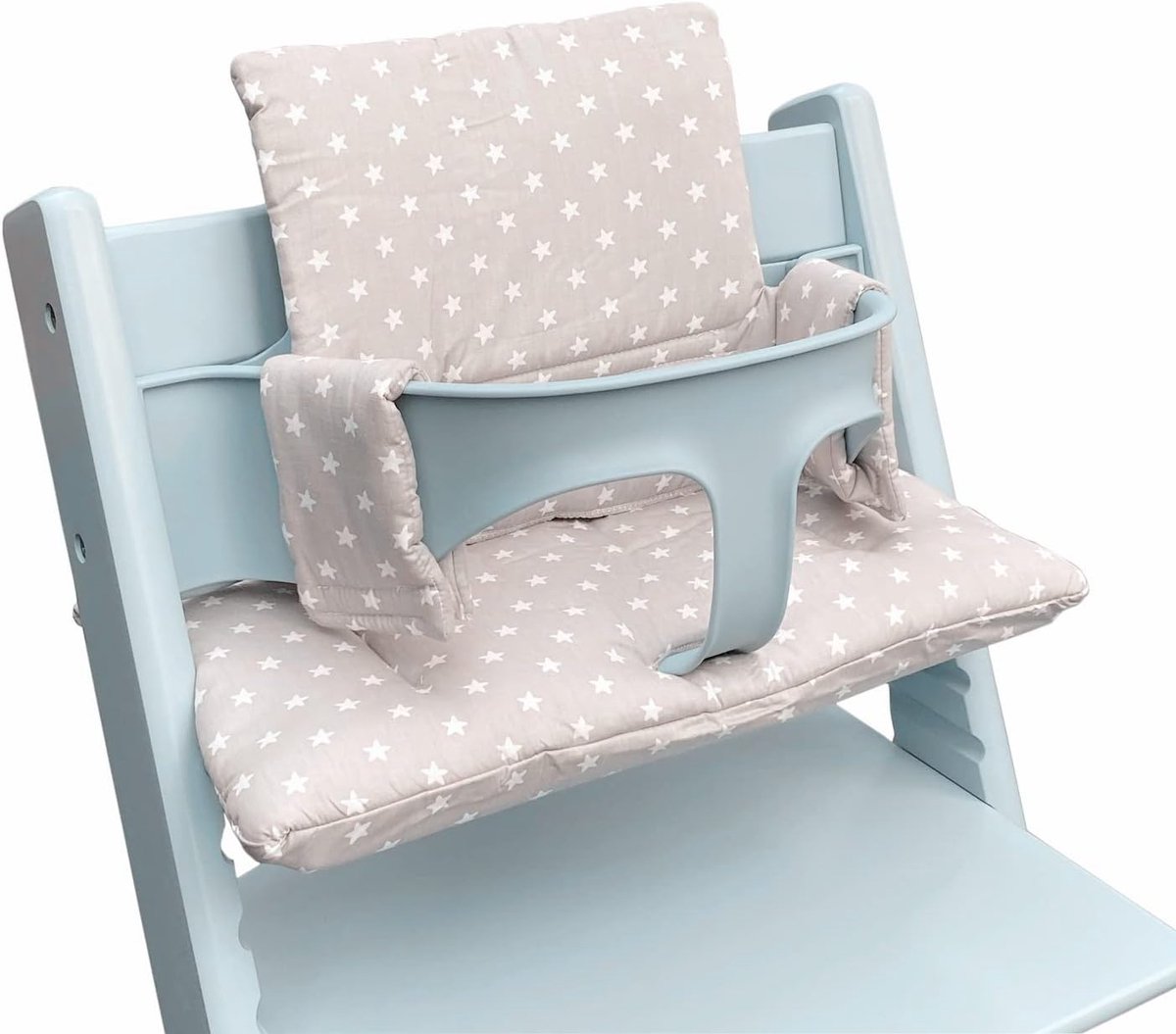 Hoge stoel kussen - grijs sterren - katoen vulling - comfortabel voor uw baby - ShopVlot