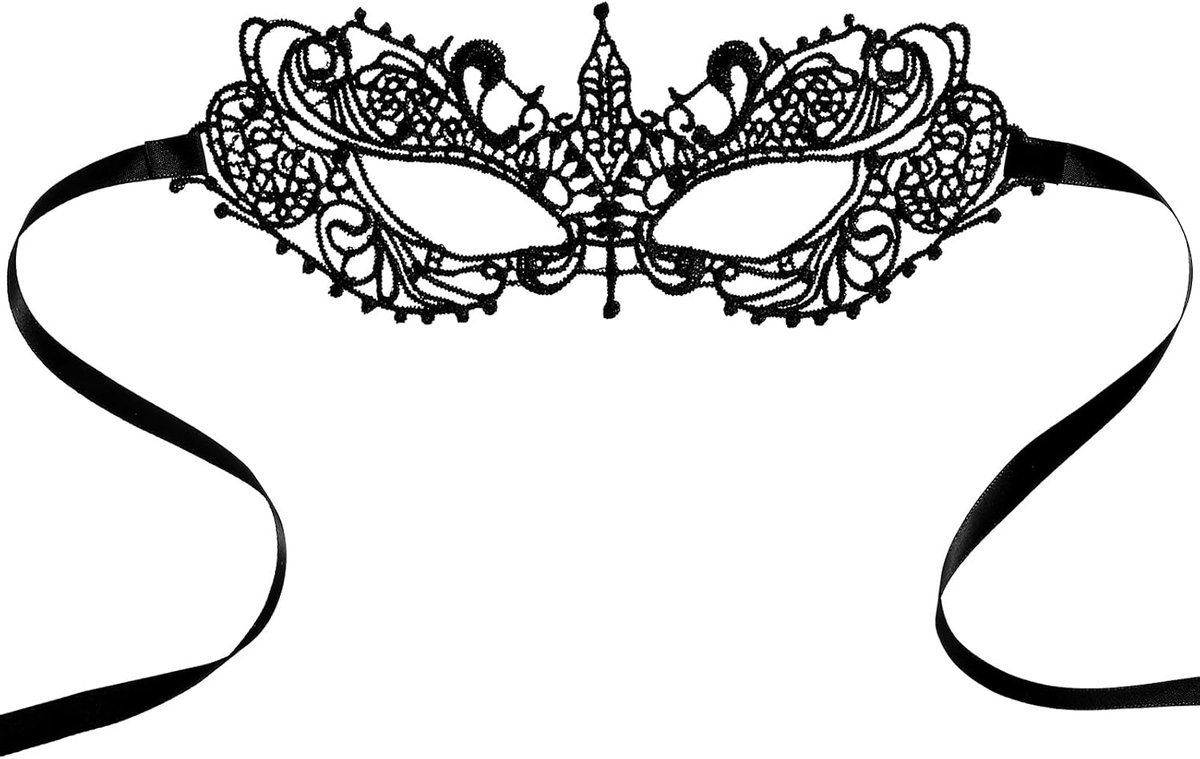 Masker voor vrouwen - zwart kant - Venetiaans - ideaal voor kostumpartijen - SnelShoppen