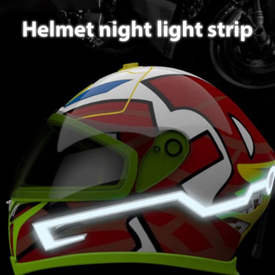 Motorhelm Lichtstrip - Helmverlichting Decoratie - Nachtelijk Rijden - Sterk Zelfklevend Waterdicht - 20 cm - Ijsblauw — afbeelding 2