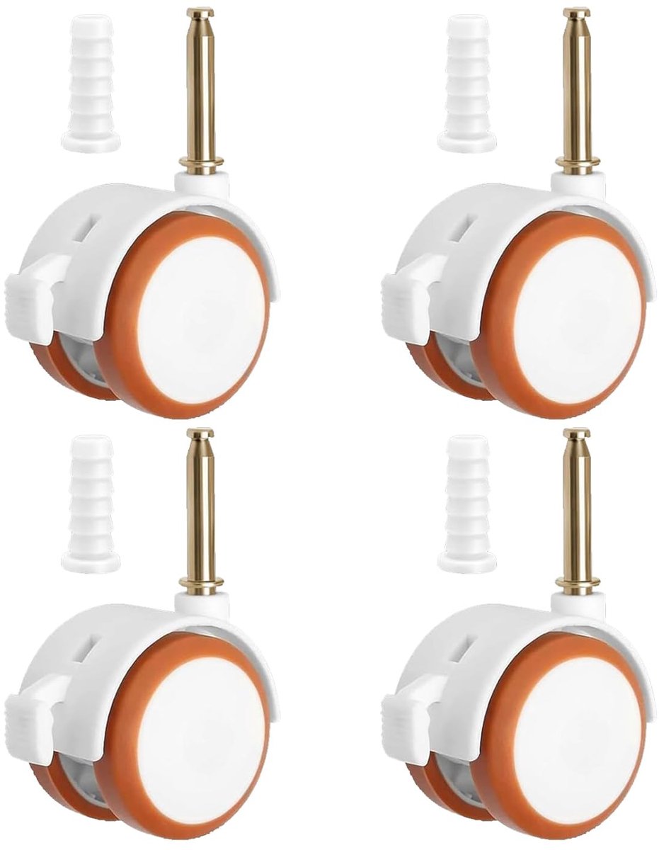 Kinderbed wielen 360° draaiend - rubber - set van 4 - geschikt voor meubels - SnelShoppen