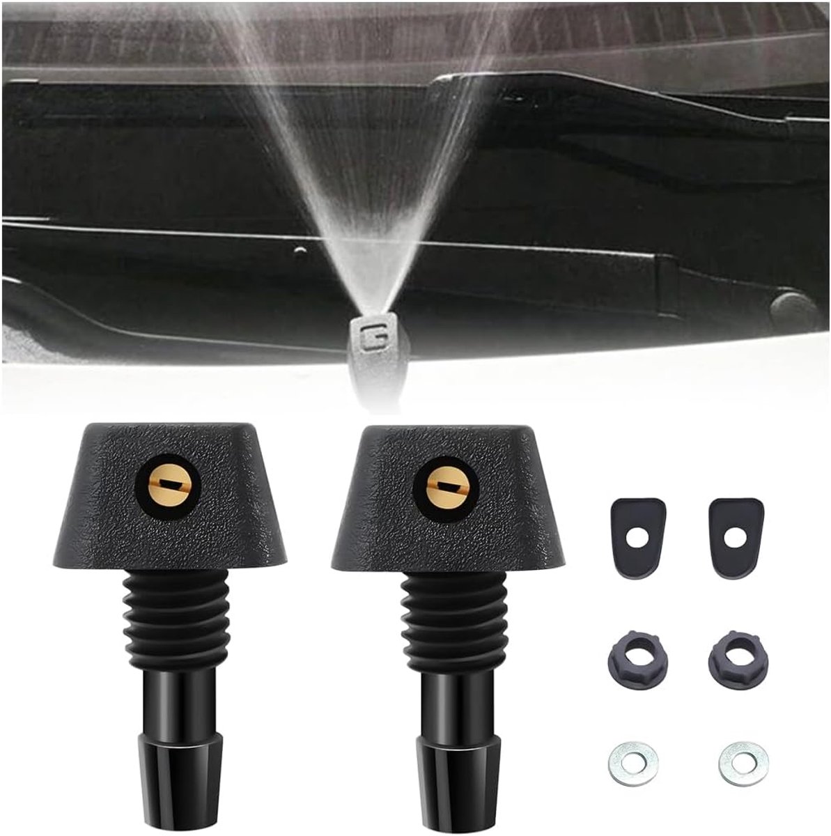 Windscreen wiper sprayer set - universeel - hoge kwaliteit - betrouwbare waterstraal voor optimale zichtbaarheid - SnelShoppen