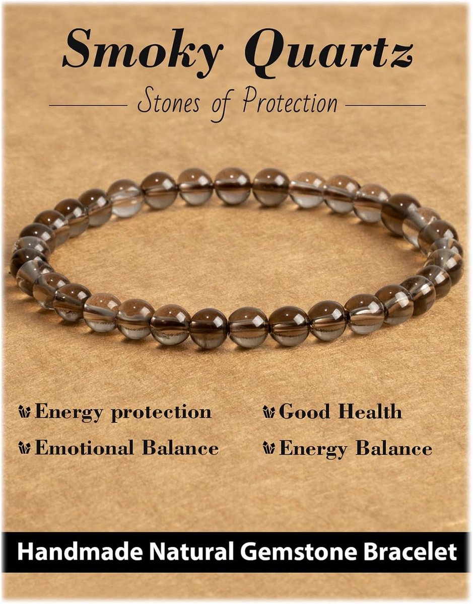 Geluksarmband 6mm - Natuurlijke stenen - Inclusief vervangende kralen - Perfect voor yoga - SnelShoppen