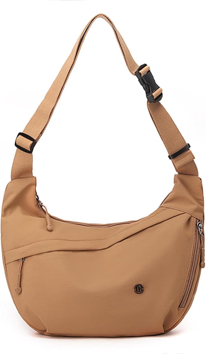 Schoudertas medium - nylon half moon - verstelbare schouderriem - ideaal voor onderweg - SnelShoppen