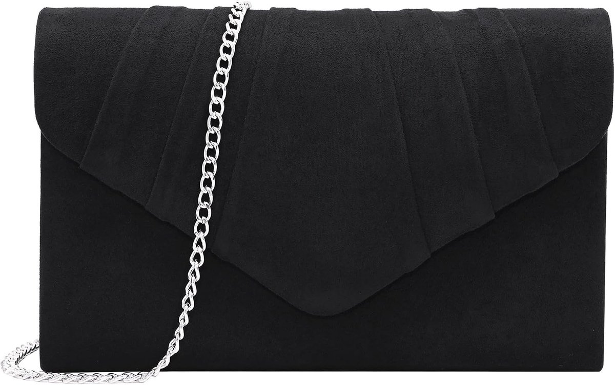 Clutch dames - elegante suède leren envelop clutch - klassiek ontwerp - perfect voor avonden - SnelShoppen